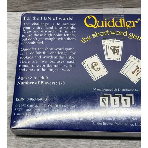 Quiddler Short Word Card Game For The Fun Of Words Vintage 1998 New - Picture 4 of 5